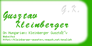 gusztav kleinberger business card